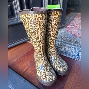 Crocs Leopard Print Rain Boots